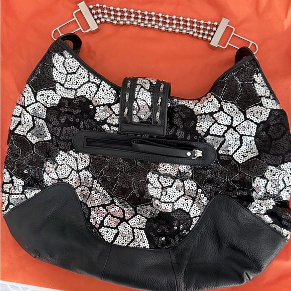 Sharif Embellished Women's leather bag hobo - Picture 2 of 8